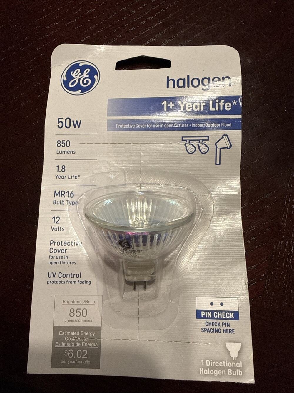 GE 50WATT MR16 850lumens 12volt indoor/outdoor FLOOD LIGHT protective cover